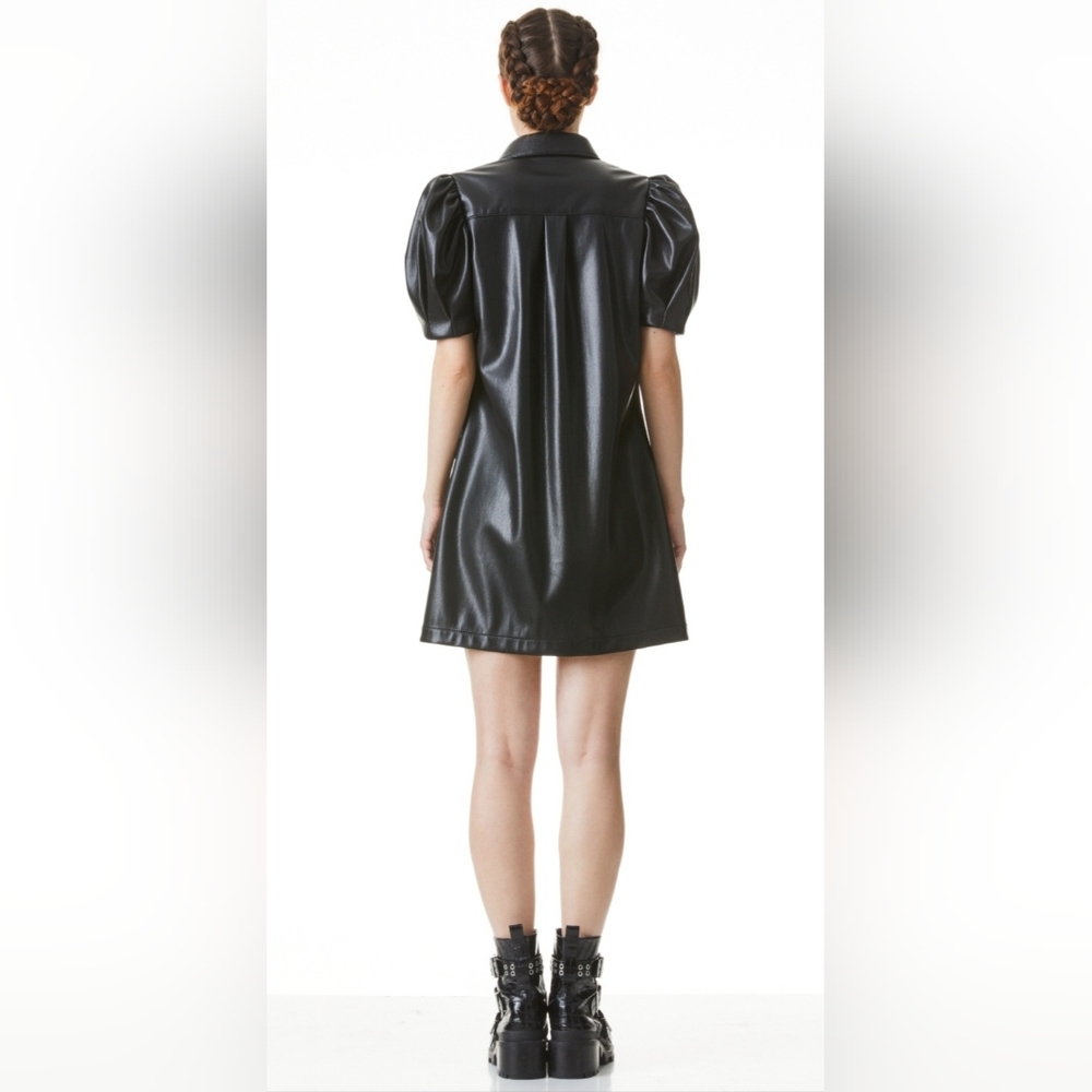 Alice + Olivia jem vegan leather mini shift dress - Picture 6 of 16